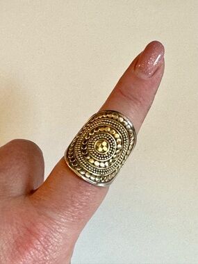 Anna Beck Classic Saddle Ring - Gold & Silver Size 7